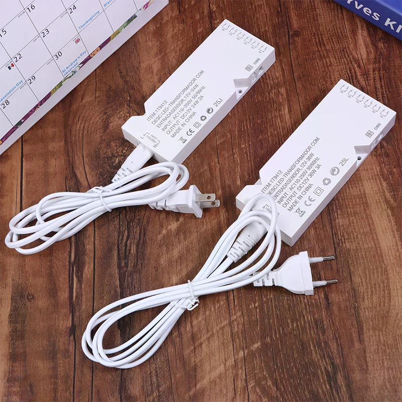 EU US Plug LED Lighting Transformer DC12V 18/24/36W Power Adapter LED Strip Driver DIY Cabinet Closet Shelf Light