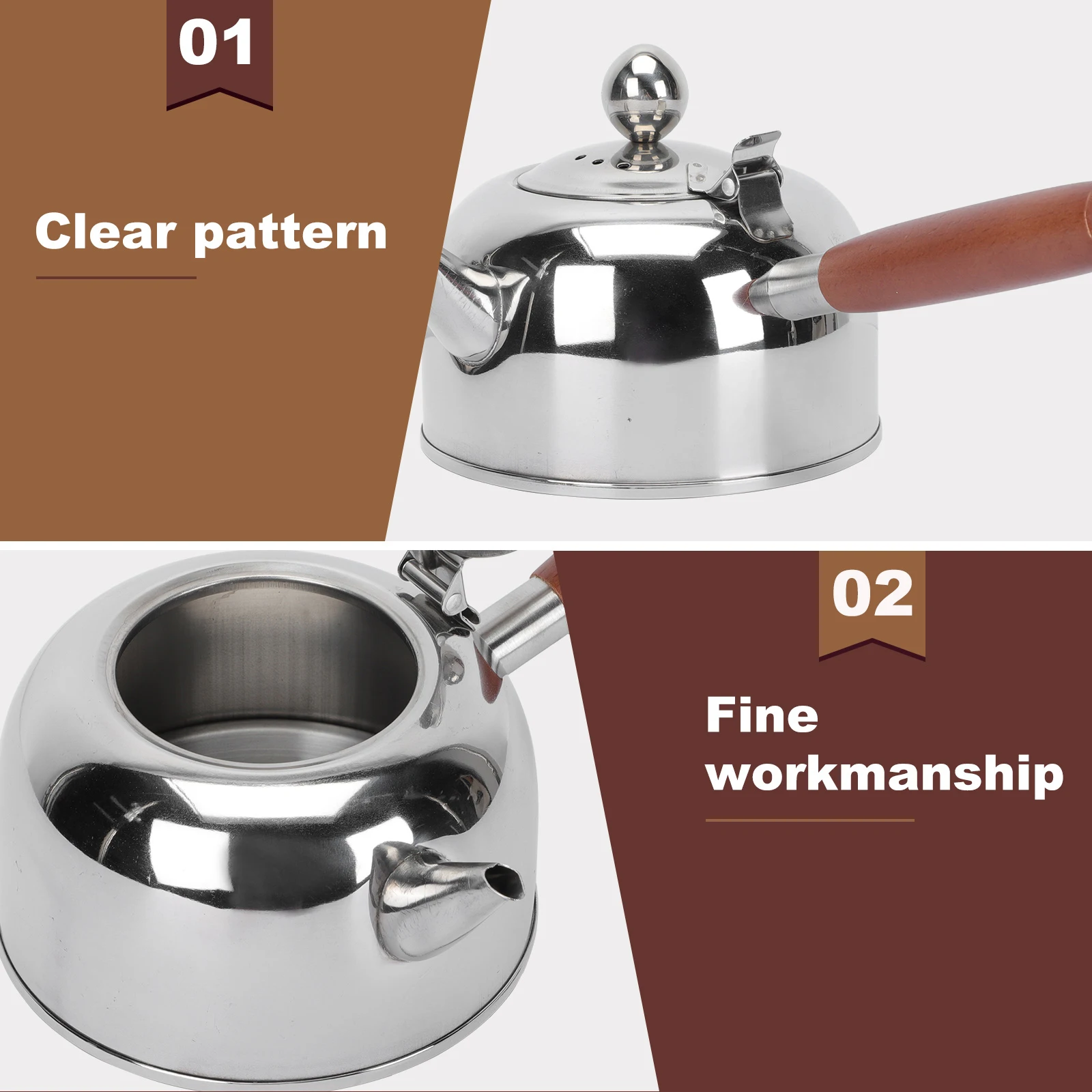 

Stainless Steel Side H Teakettle Safe Water Boiling Container Induction Electric Gas Stove Home Use Heat Cold