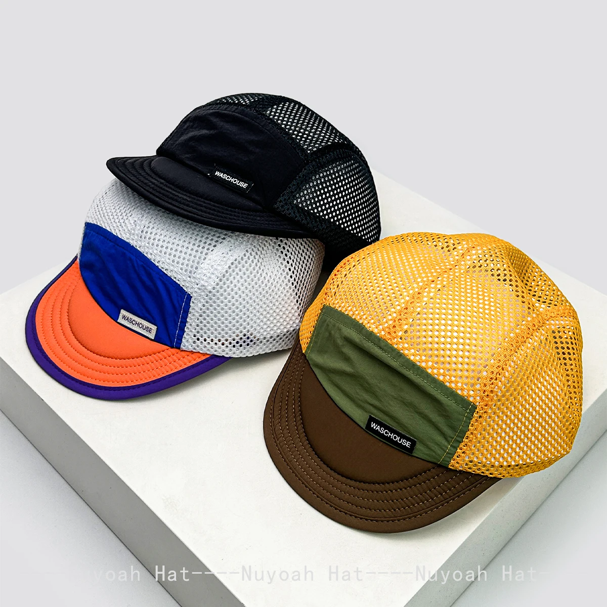 New Unisex Simple Mesh Letter Baseball Hats Sunshade Quick Drying Breathable Short Eave Peaked Caps Versatile Fashion Outdoor