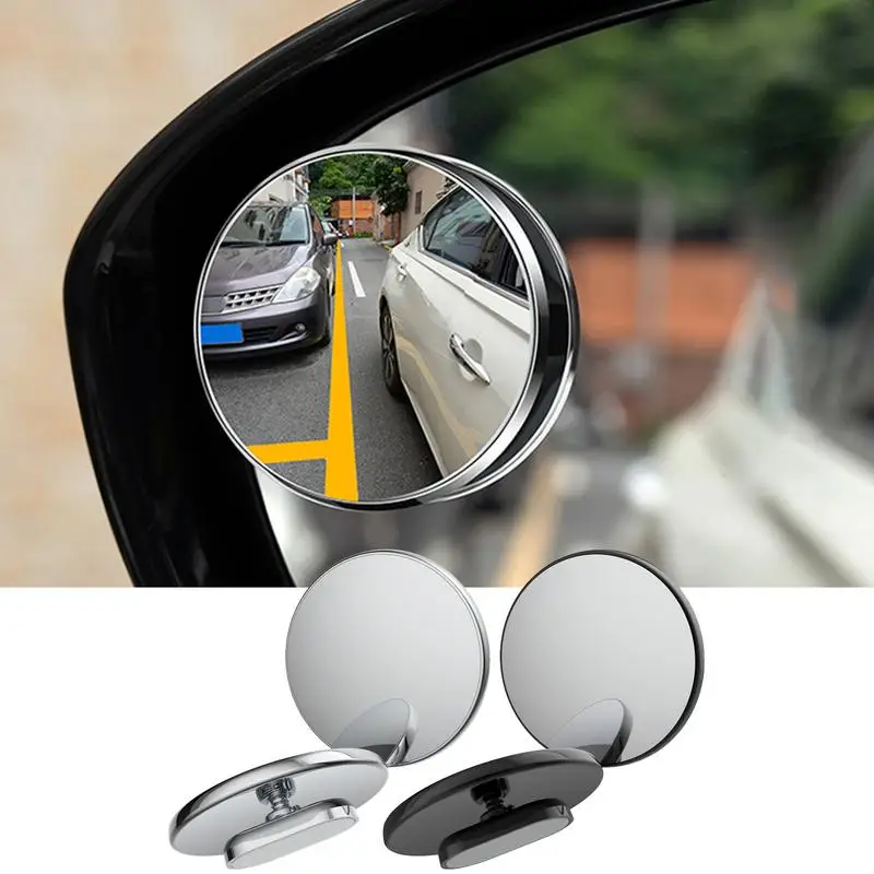 Car Blind Spots Mirrors 2pcs Convex Mirrors Blindspot Fish Eye Shapes Blind Side Mirrors High-Definition Car Rear View Mirrors