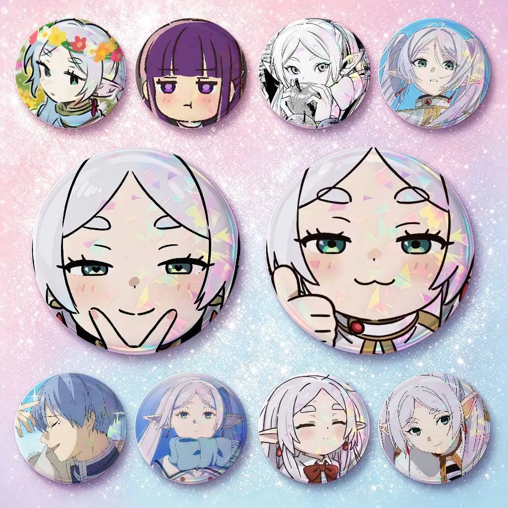 Sousou No Frieren Anime Badges Button Round Creative Pin Brooch Badge Bag Decor Accessories Fans Collect Friends Gifts