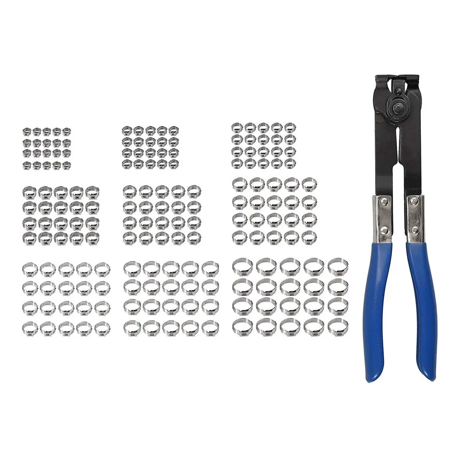 

180x Single Ear Hose Clamp Assortment Ear Clamps Pincer Fit 1/2 Pex Tube Pipe (9