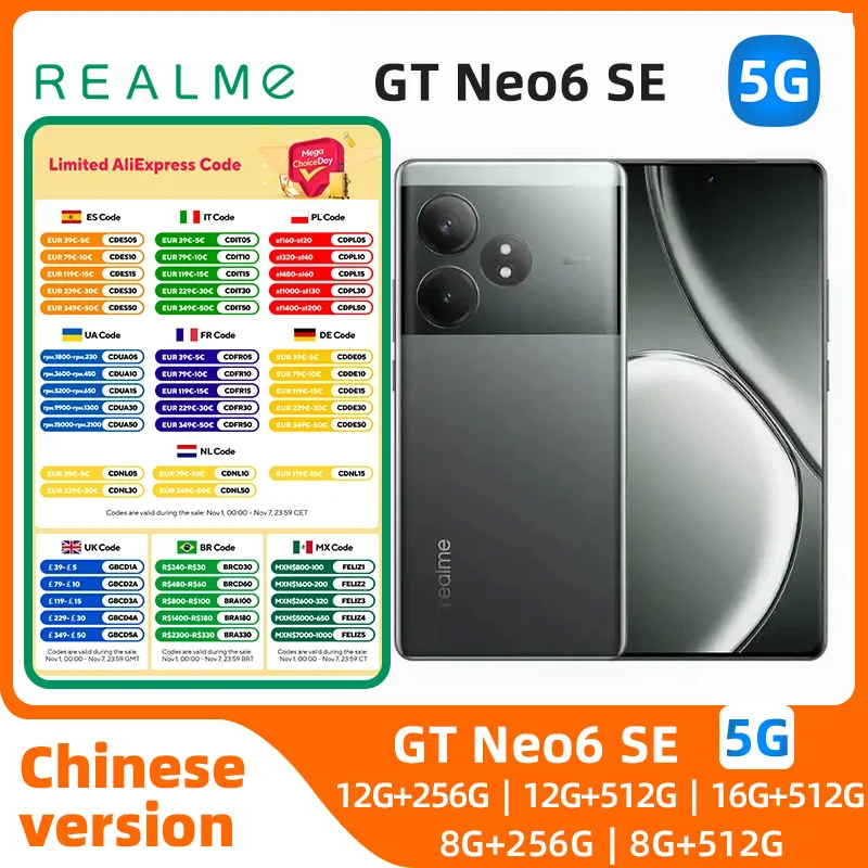 Realme GT Neo6 SE Android 5G Unlocked 6.78 inch 1T All Colours In Good Condition Original Used Phone