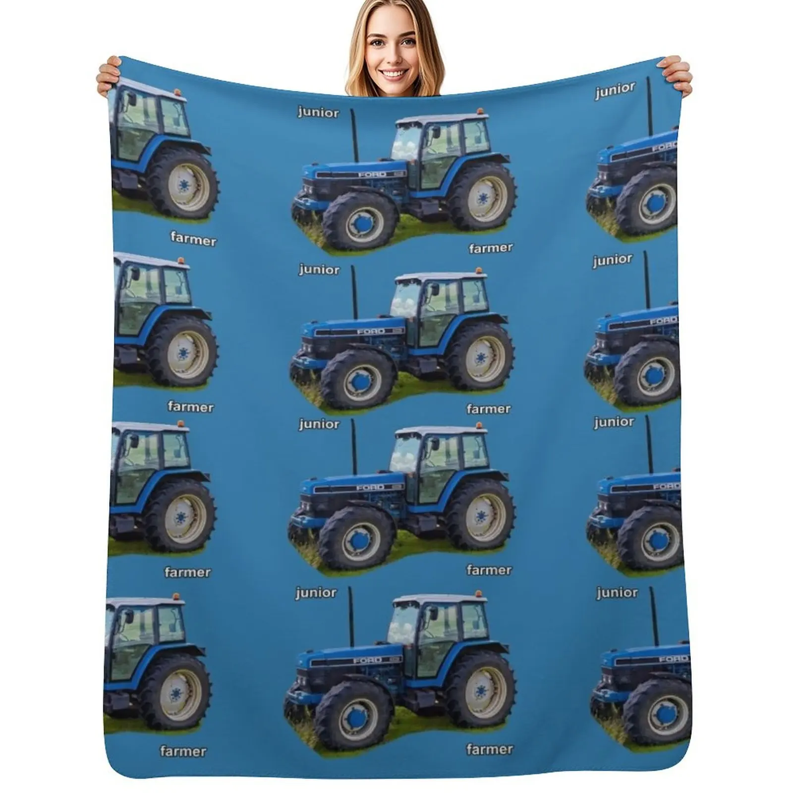 

Blue tractor Throw Blanket Bed Fashionable Luxury Throw Weighted For Sofa Thin Blankets