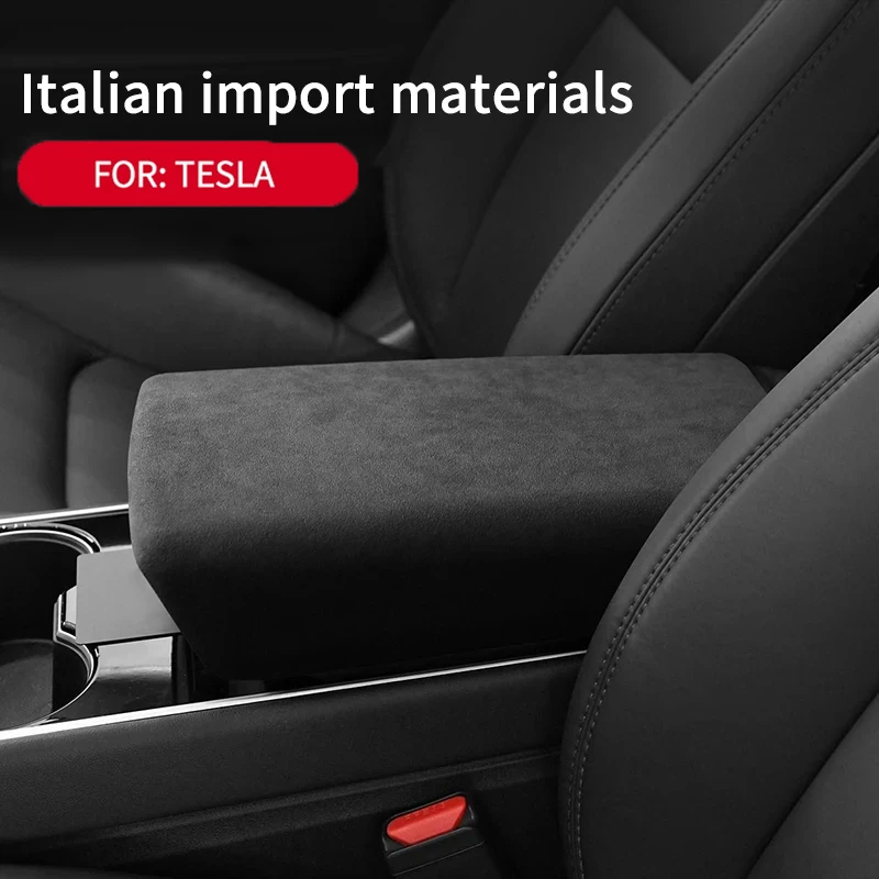 

For Tesla Model 3 Model Y 2018-IN Alcan tara Suede Center Console Armrest Box Panel Protective Cover Interior Modification Decor