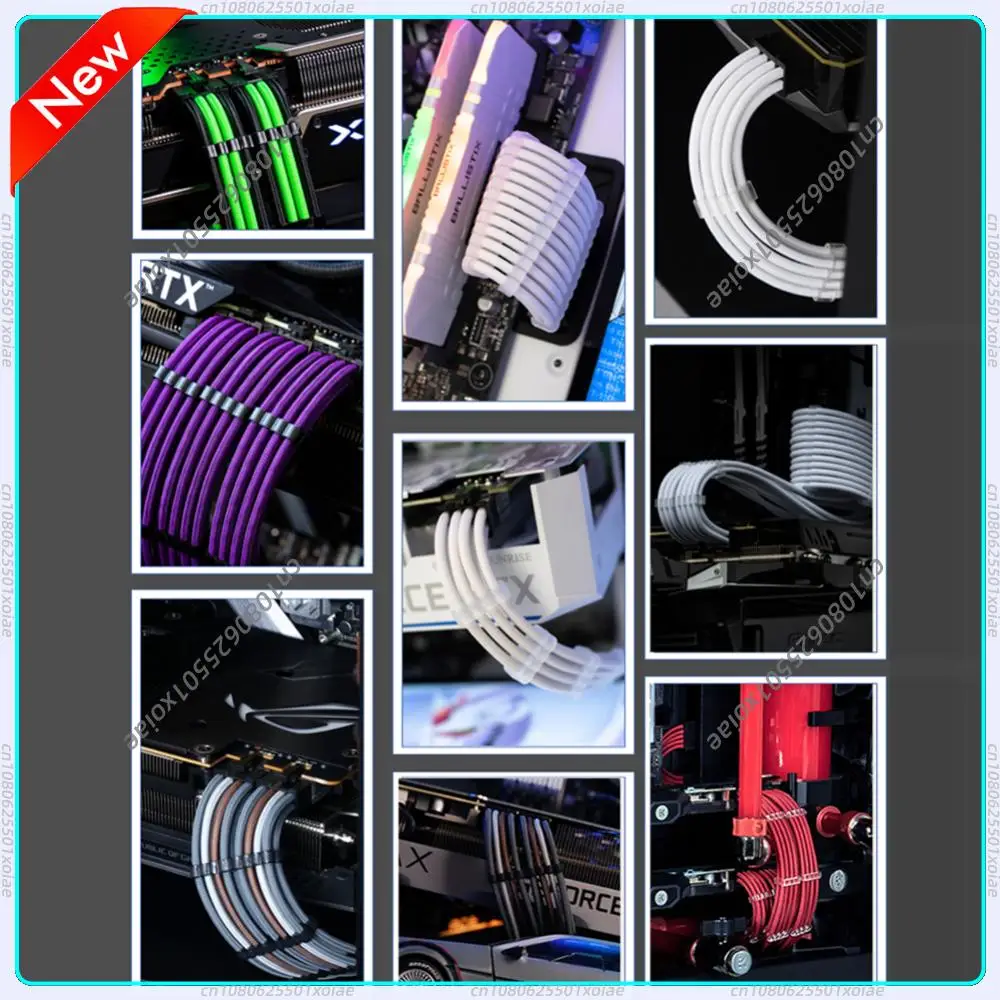 24pcs PC Cable Comb Motherboard 24Pin 8Pin 6Pin Computer Cable Manager Clamp Clips for 3.0-3.6mm PC Power Cables Wiring