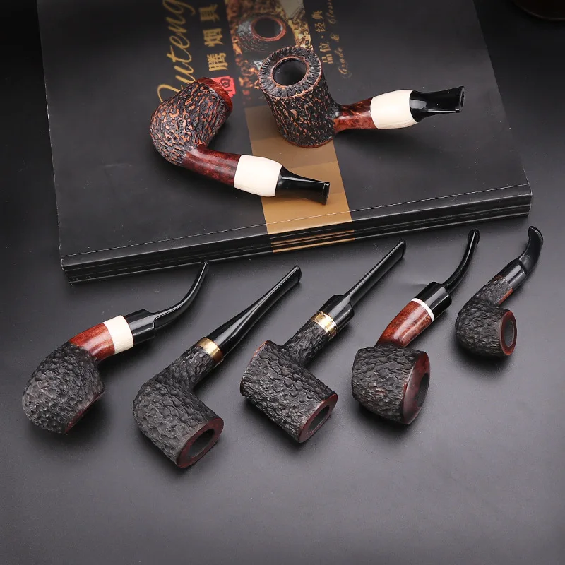 Portable Handmade Soild Wood Smoker Smoking Tobacco Pipe Vintage Wooden Smoke Pipe for Men Gift