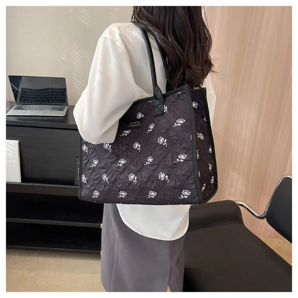 Fashion Canvas Women Shoulder Bags Big Totes Rose Print Messenger bag Large Capacity Casual Handbag Female