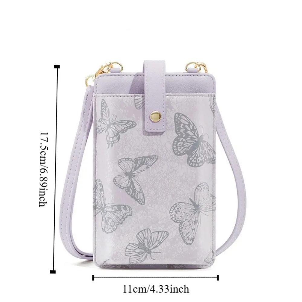 蝶携帯電話バッグ多機能 PU レザー電話クロスボディバッグぶら下げ財布ミニ女性のメッセンジャーバッグアウトドア