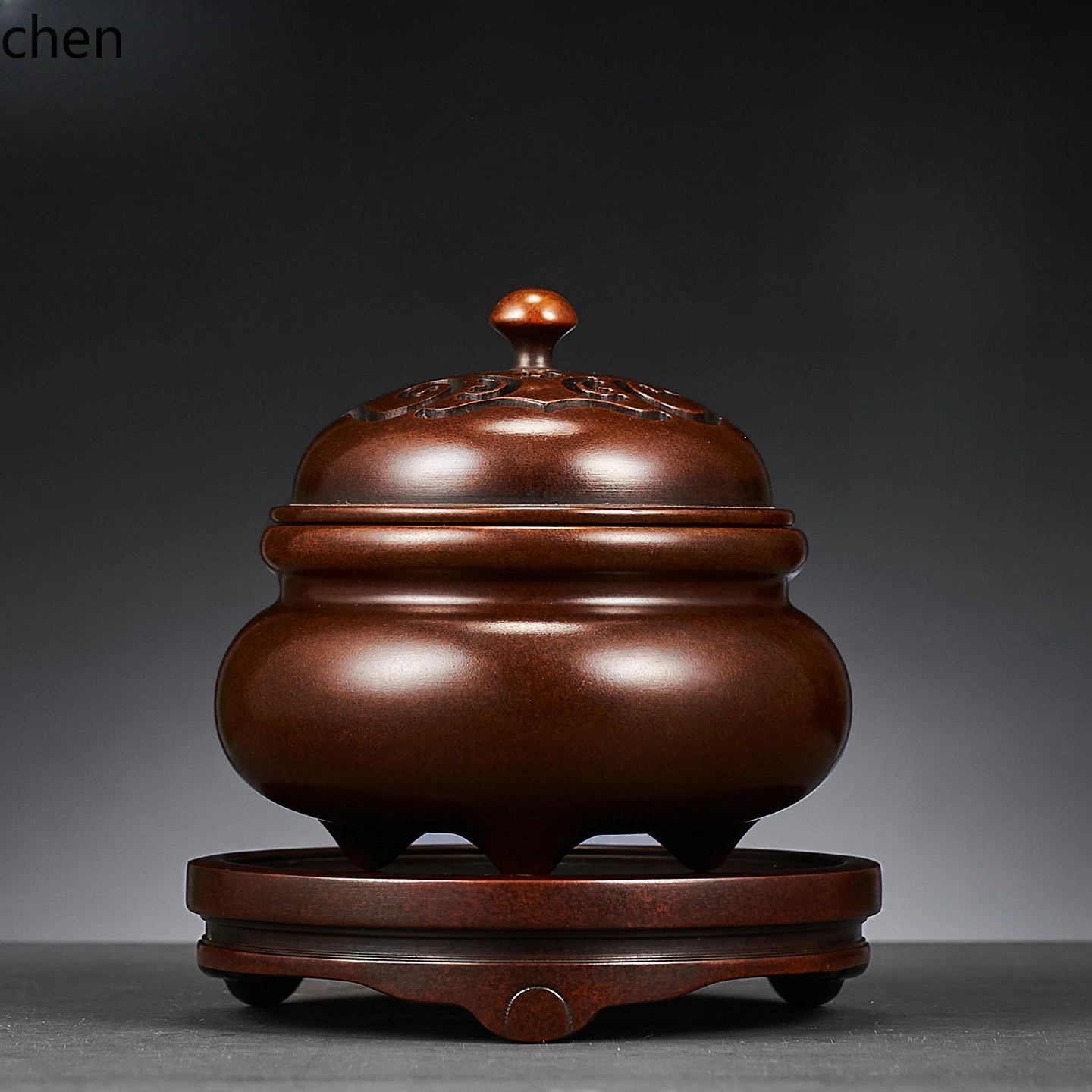 Cz purple copper pure copper incense burner for home indoor purifying air sinking line sandalwood burner coil tea ceremony