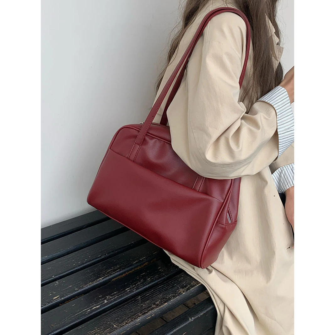 Large Capacity Tote Bag Women's PU Leather Wallet 2024 Handbag Women's Extra Large Shoulder Bag Solid Color Fashion Travel Bag