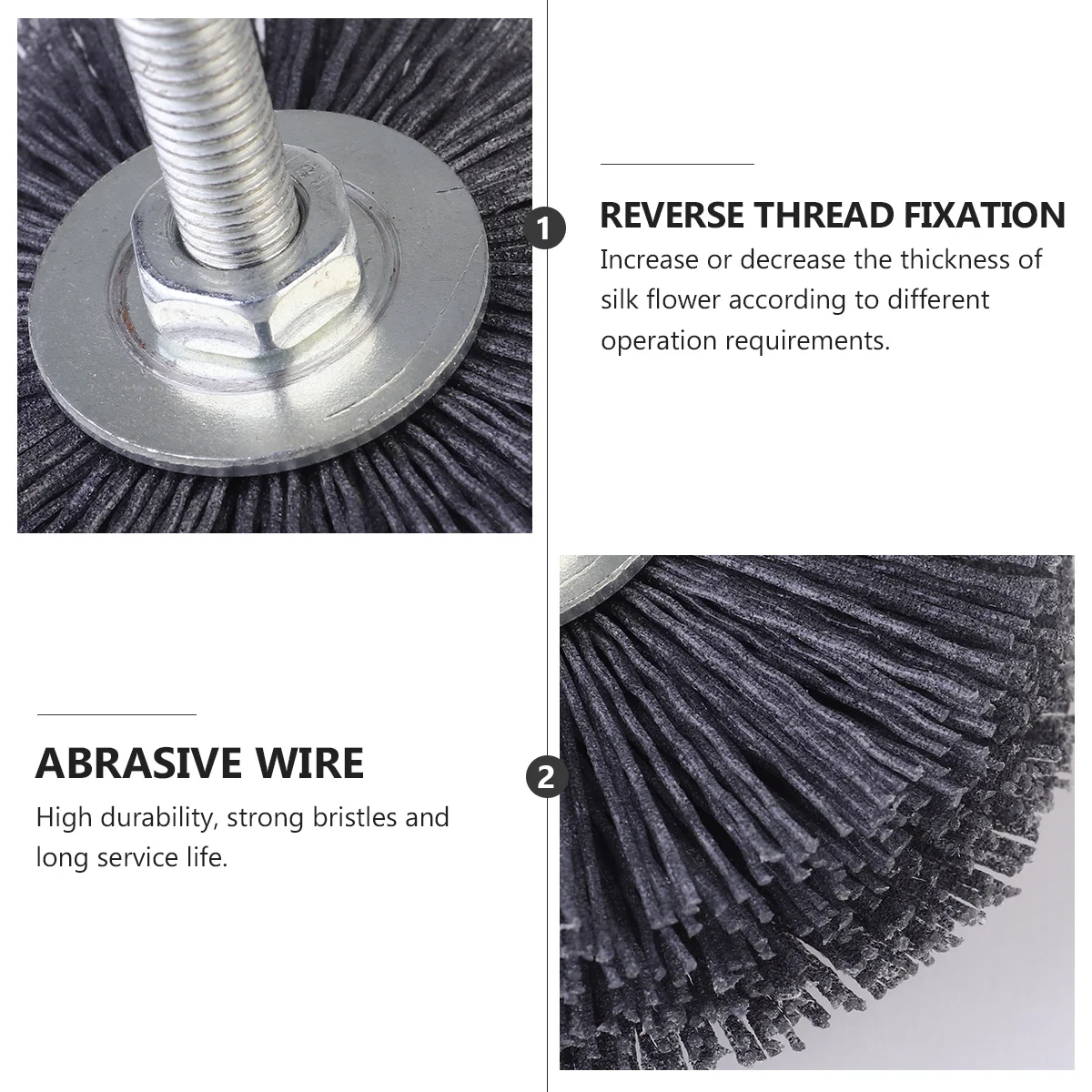

320 Grit Wire Brush Silk Wheel Abrasive Grinding Polishing Tool Grey Flower Head