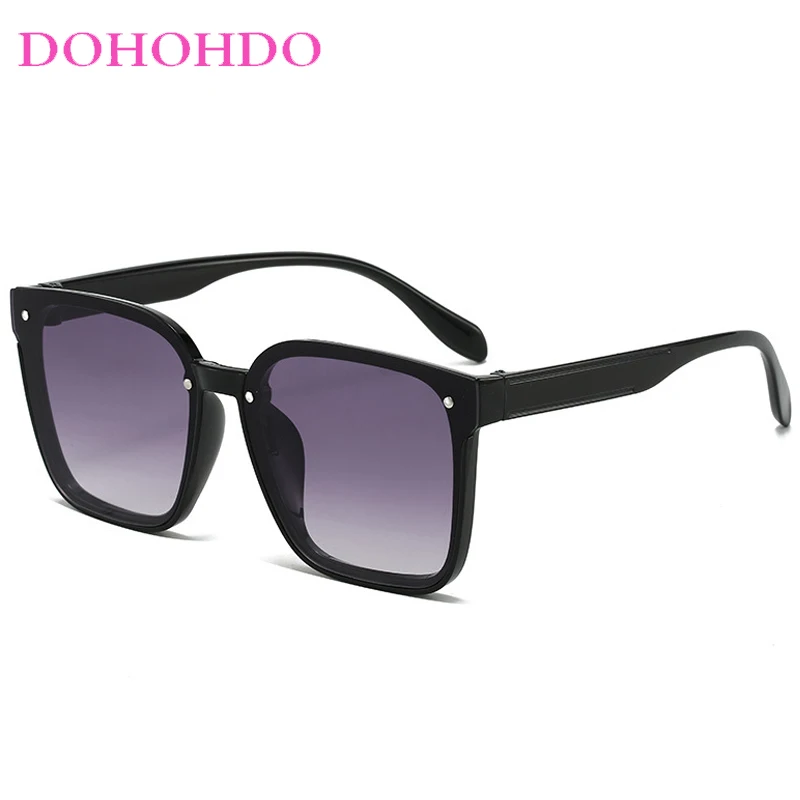 Gafas de sol clásicas con marco grande y cuadrado para mujer, anteojos de sol femeninos con uñas de arroz, de marca de diseñador, Retro, para conducir al aire libre, para pescar, UV400