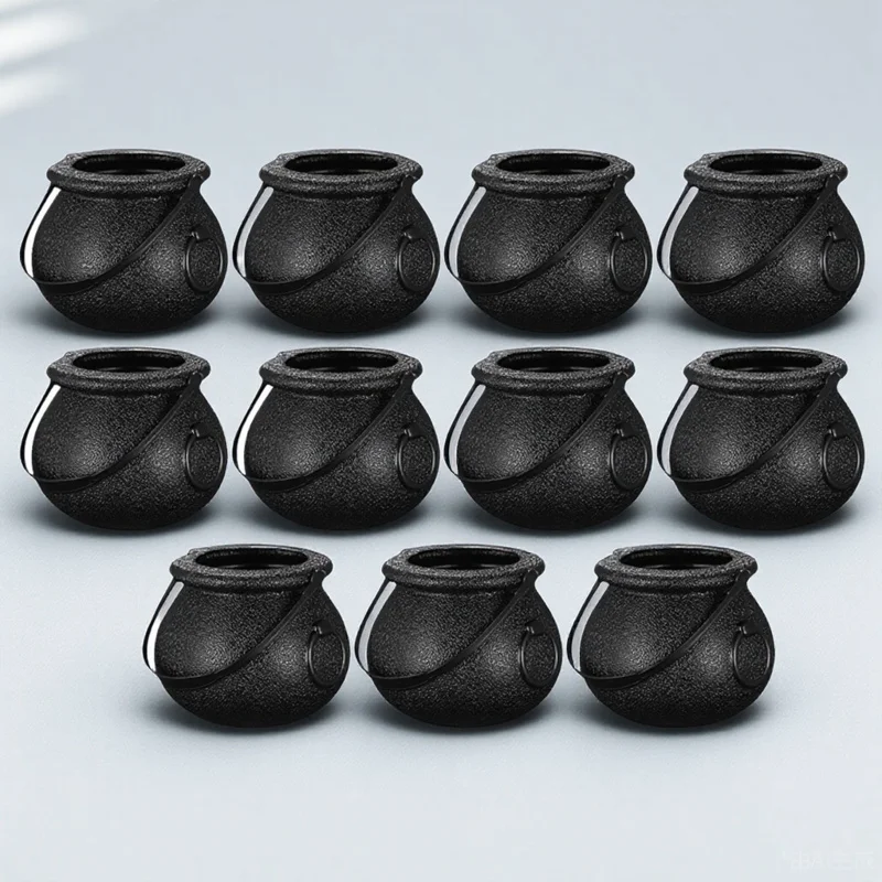 

12Pcs Mini Plastic Halloween Candy Cauldrons Decorative Buckets for Festive Atmosphere Trick Or Treat Pot