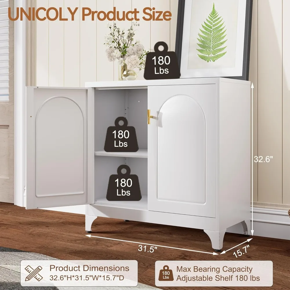 ตู้บุฟเฟ่ต์พร้อมที่เก็บของ, ตู้เก็บของข้างเตียง 33 นิ้ว พร้อมบานประตูและชั้นวางของ, ตู้ข้างเตียงโลหะสำหรับห้องรับประทานอาหาร, ขนาดใหญ่