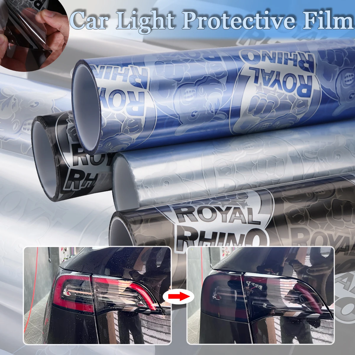 High Quality Pvc Car Headlight Film Fog Light Taillight Film Scratch Resistant Selfadhesive Film for Car Decoration Accessories