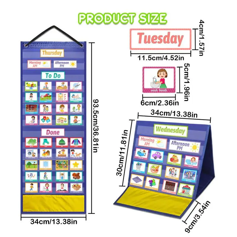 ตารางภาพสําหรับเด็กแผนภูมิประจําวันพร้อมการ์ด 144 ใบปฏิทินพ็อกเก็ตออทิสติกการเรียนรู้พฤติกรรมเครื่องมือสําหรับกิจกรรมในโรงเรียน