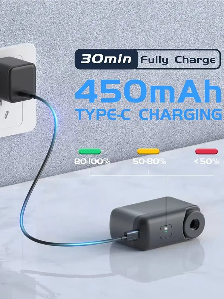 TOPUMP TB2 Mini-Fahrradpumpe, Tragbare Elektrische Fahrradpumpe, Ultra-Kleine 120PSI Akku-Fahrradpumpe, Automatische Abschaltung, Presta & Schrader