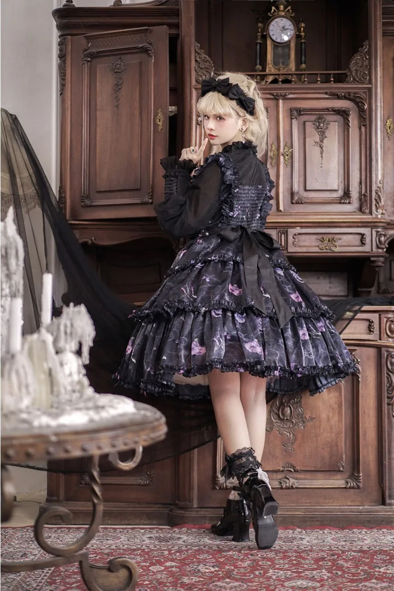 

Firefly Flower Light Lolita Vintage Dress for Girls in Sweet and Cute Style with Fake Two - piece Design