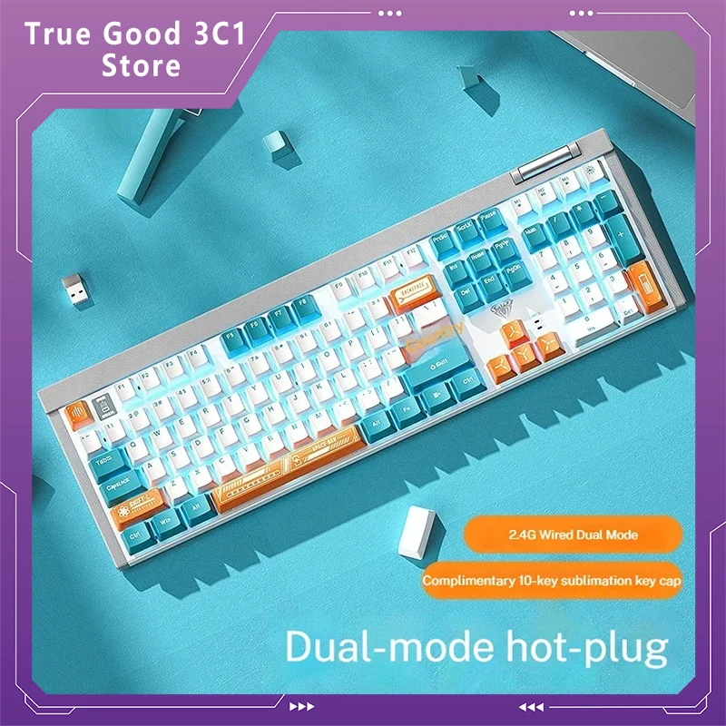 

F3050 Mechanical Custom Keyboard 2.4g Wireless Dual-mode Hot Swappable Green Light Gaming Waterproof Computer Peripherals