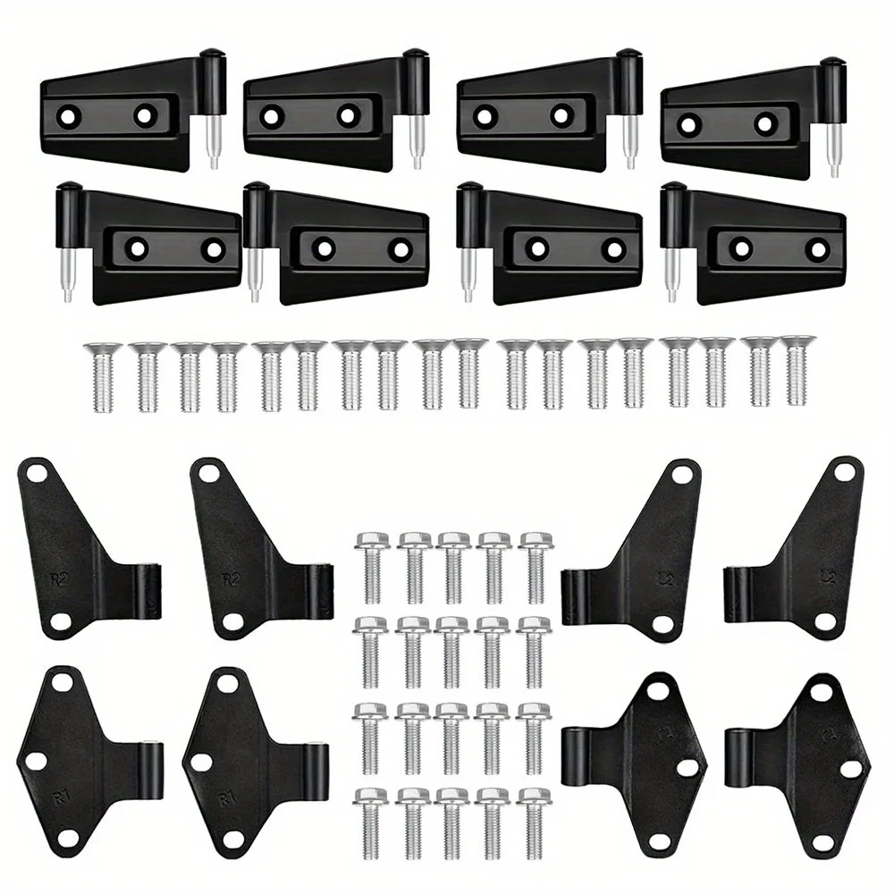 4 Door Hinge Assembly Kits for Jeep Wrangler JK JKU 2007-2018 Unlimited Rubicon Sahara,Inner & Outer Door Hinge Sets 16PCS