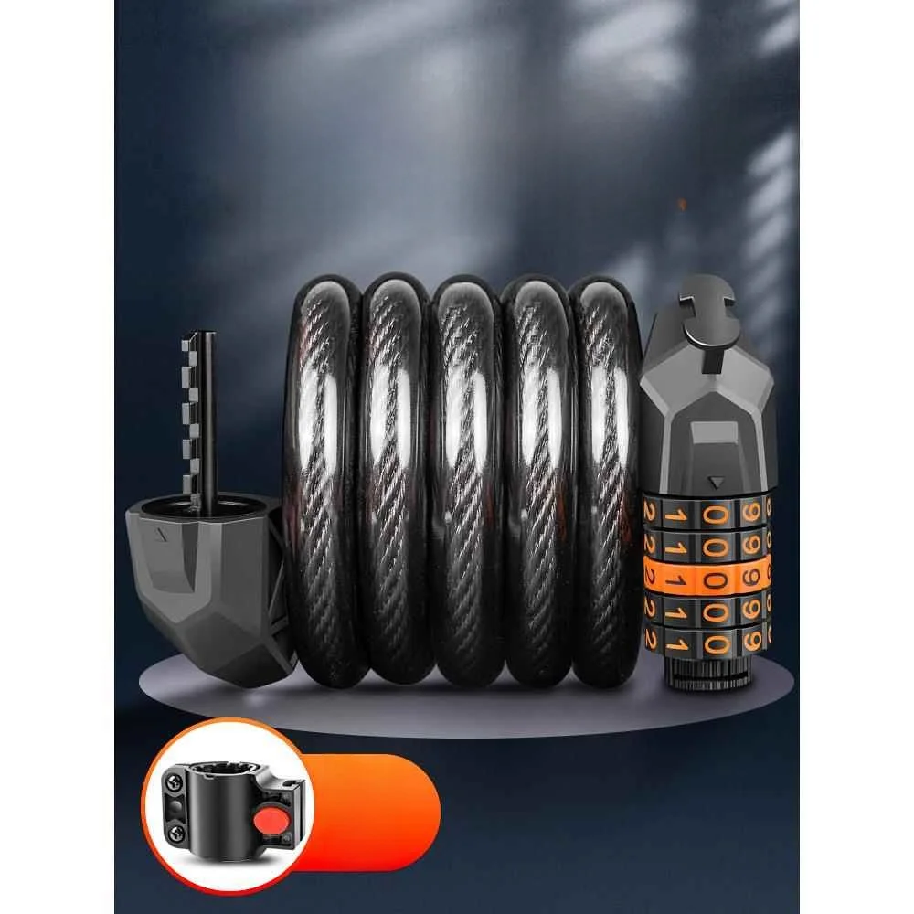

Portable Bicycle Lock 4-Digit Mountain Bike Lock Anti-Theft Password Lock Vehicle Lock Single Bike Keychain Included