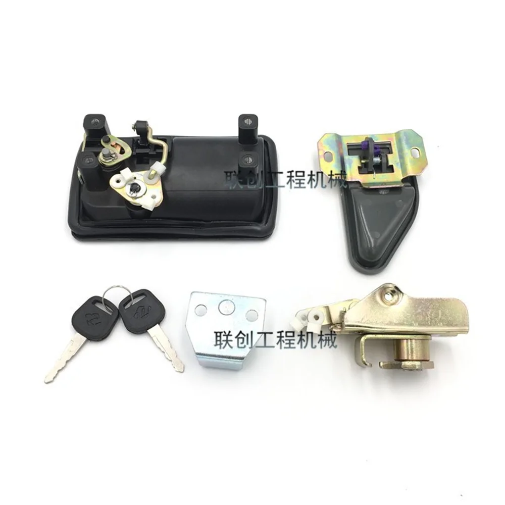 

Excavator parts for Yuchai YC35 50 60-8 85-7 cab door lock assembly door inside and outside handle lock block lock excavator