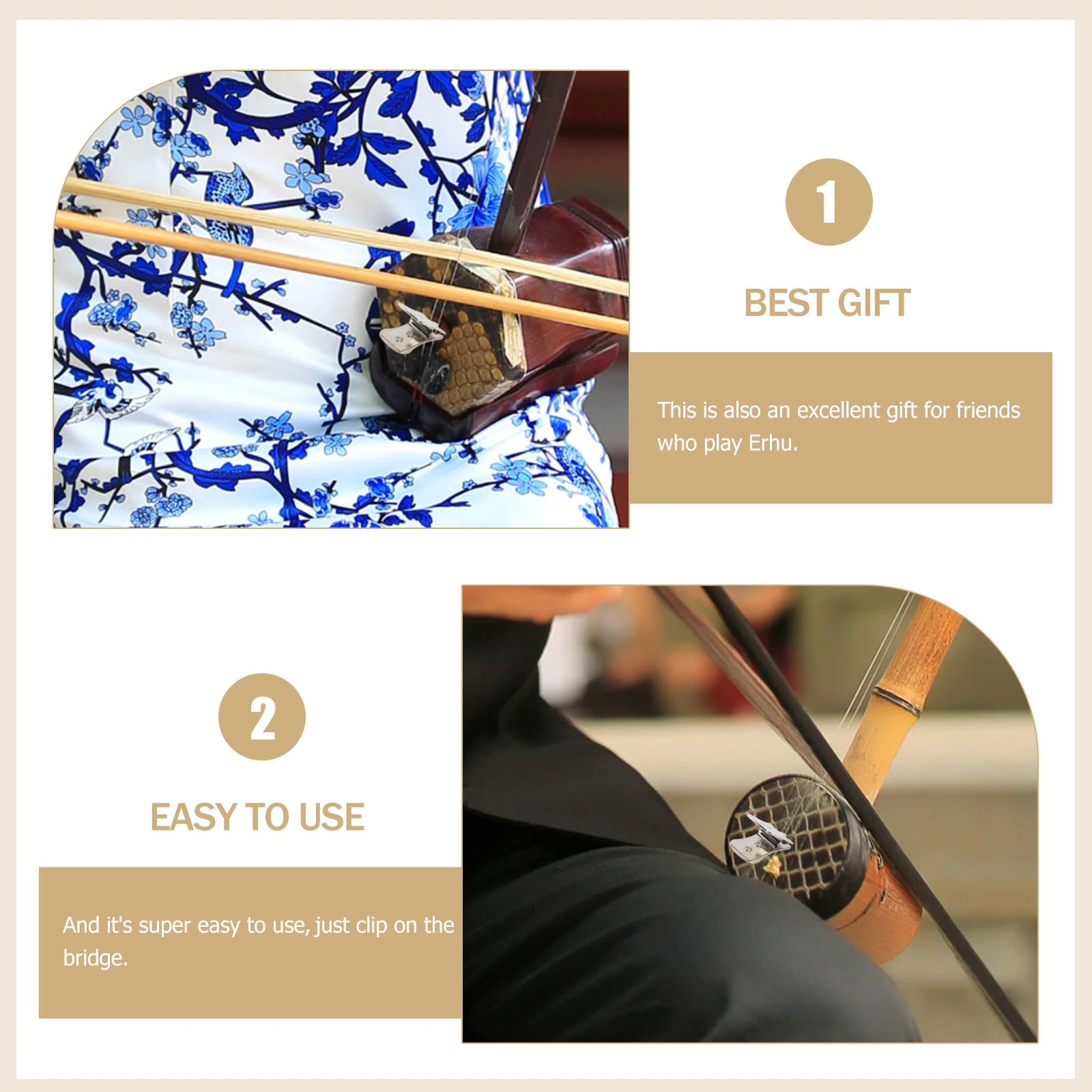 

4pcs Erhu Mute Weak Sound Reducer Accessories Durable Compact Design For Violin Parts Instruments Tools Muffler