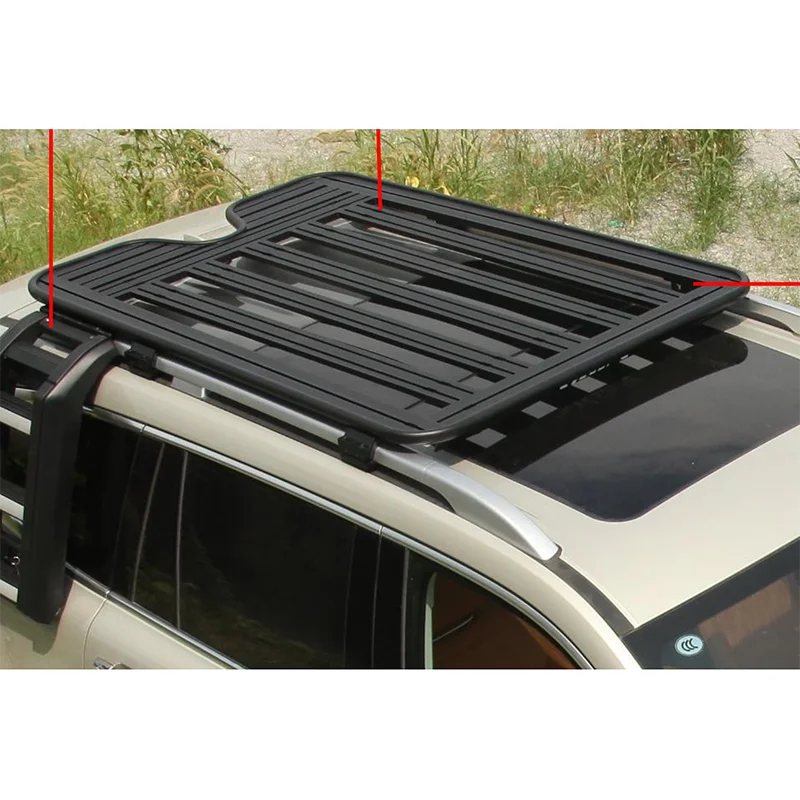 Stainless Steel Roof Platform Black Powder Coating Heavy Duty Car Top Cargo Luggage Rack Offroad Vehicle