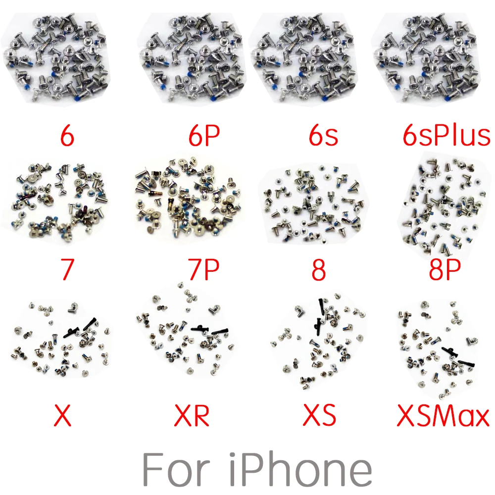 Full Set Screws For iPhone 6 6P 6S 7 8 Plus X XR XS Max 11 Pro Max With 2X Bottom Five Star Screws Replacement