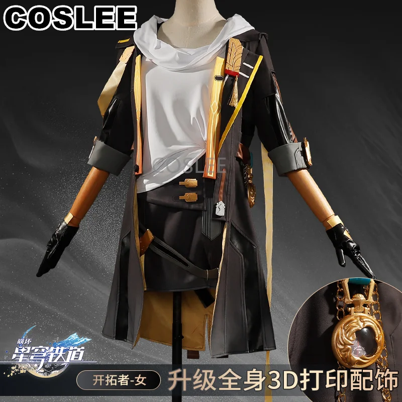 COSLEE Honkai: Star Rail Trailblazer Stelle Cosplay Costume Game Suit Cool Uniform Coat Top Skirt Halloween Party Outfit Women