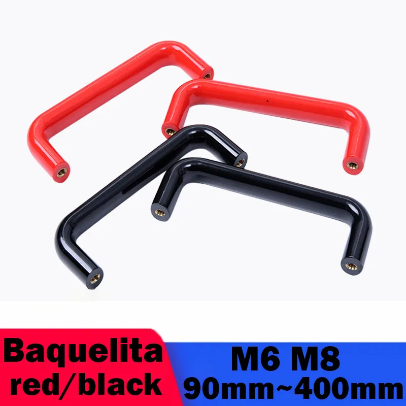 

1 Pcs M6 M8 90mm ~ 400mm Bakelite Cupboard Red/black Small Handle Cupboard Door Drawer Handle Durable Kitchen Machine Handle