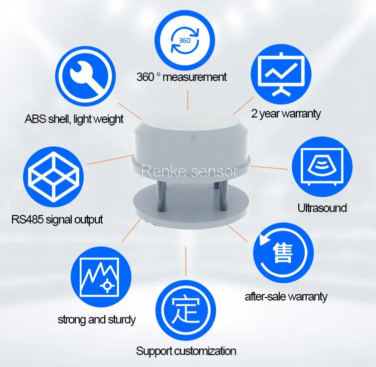 RS485 Modbus ultradźwiękowy prędkość i kierunek wiatru morskiego