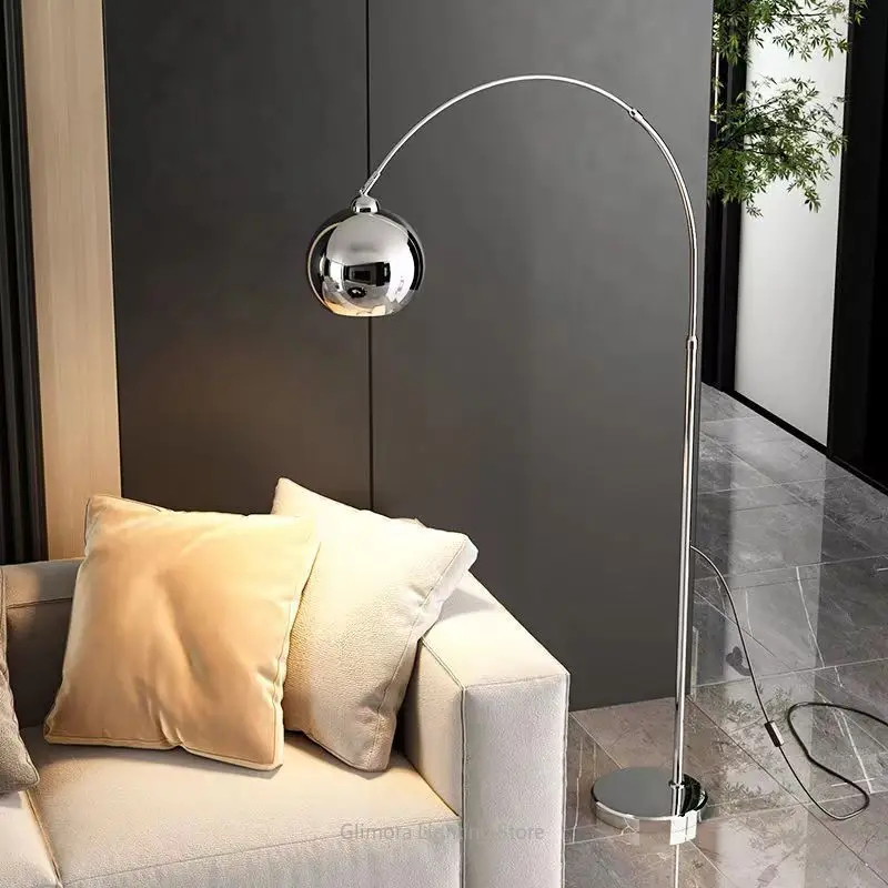 Luxury Fishing Floor Lamp, Nordic Modern Style, Metal & Fabric, for Living Room Bedroom Sofa Side