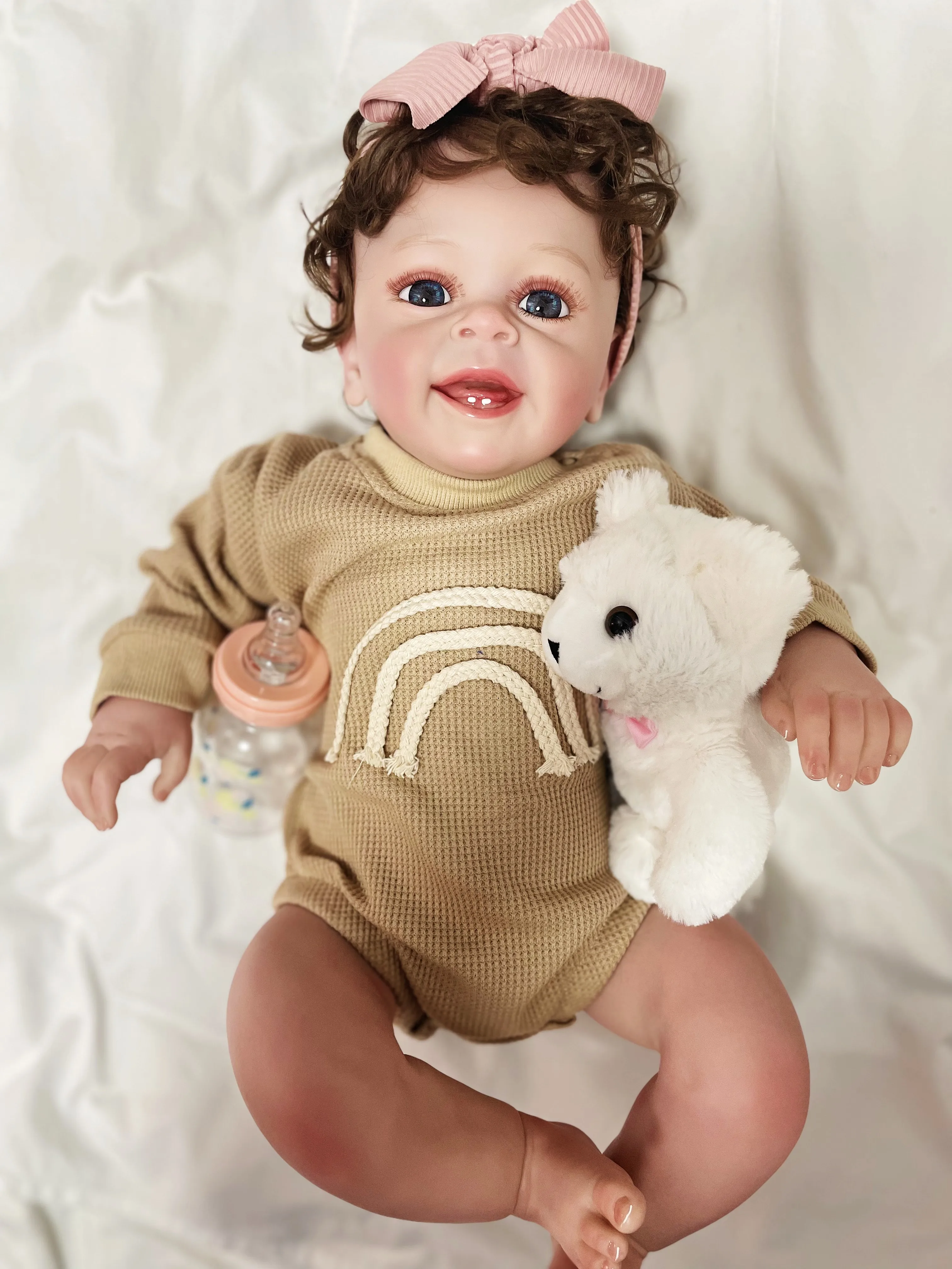 

55 cm Reborn Silicone Girl Doll Soft/Newborn Baby Reborn 3D Paint Girl Christmas Gift