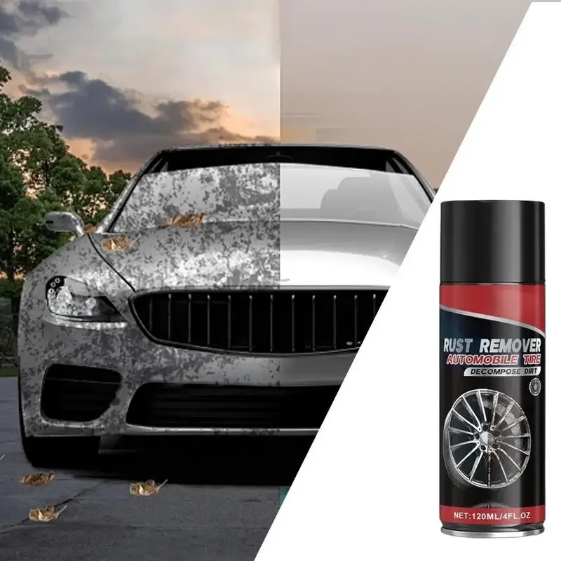 Car Tire Rust Remover All Wheel Cleaner & Iron Remover 120ml Car Tires Maintenance Rust Inhibitor Iron Contaminant Removal For