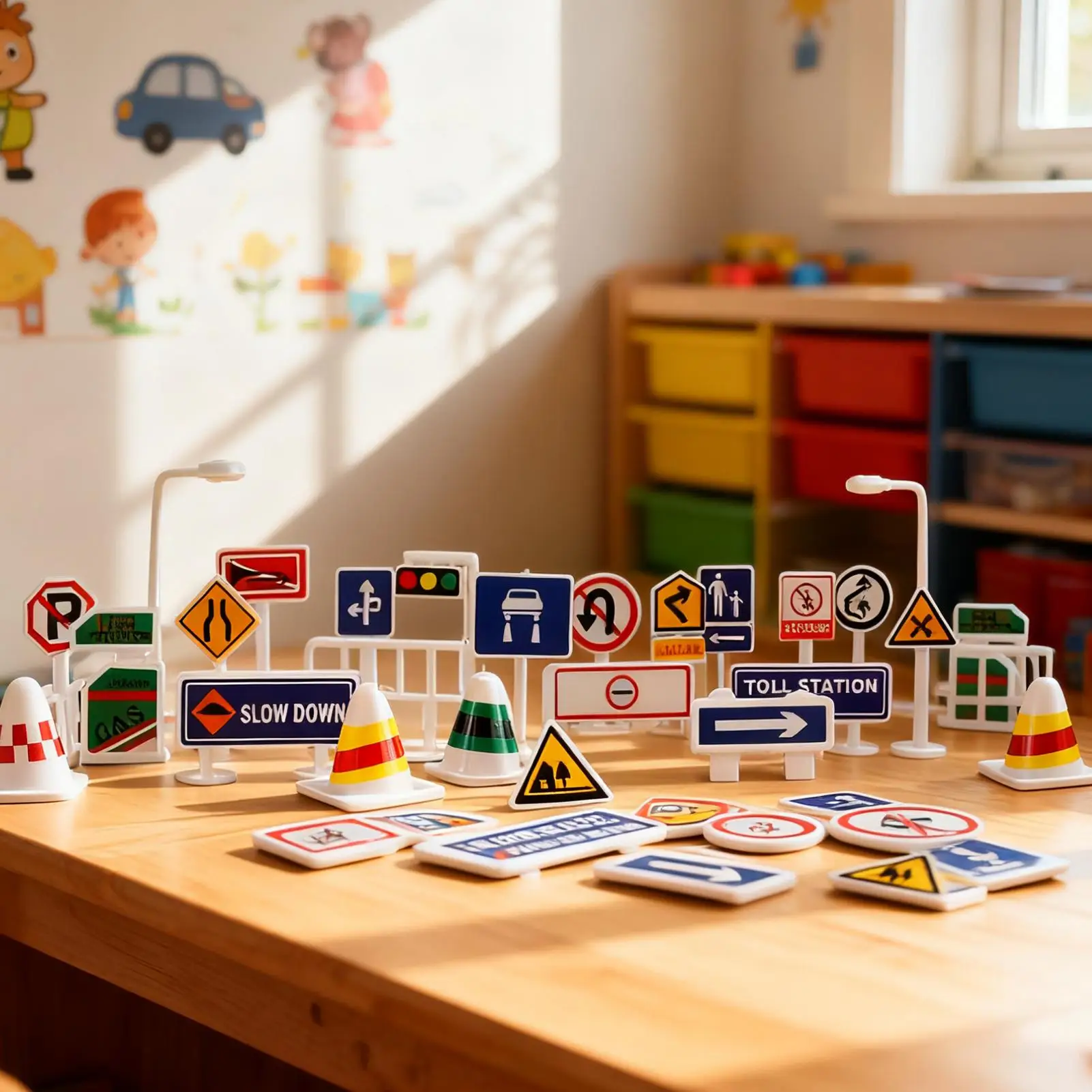 信号機のおもちゃ ポータブル 28 ピース 教育学習ゲーム 道路標識のおもちゃ ホリデーパーティー ホームリビングルーム ハロウィン用