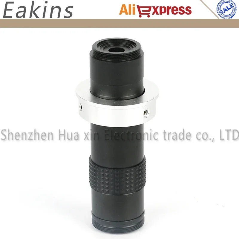 1-130X Zoom C-mount Long Focus Lens 40/50mm Adapter Ring For Industry Phone Repaired PCB Solder Digital Microscope Camera