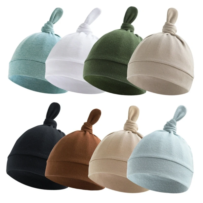 Cotton Breathable Baby Bonnet Hat Soft Infants Earflap Bonnet Fetal Caps Comfortable Headwear for 0 to 6 Months Unisex