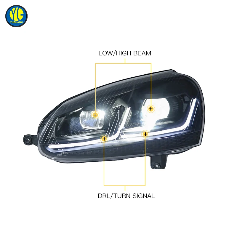 26 Style For Volkswagen VW Golf 5/Jetta Auto Parts LED Headlight 2006 2010 Upgrade Gti Golf 5 Headlight LED Front Lamp