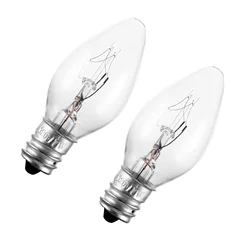 10pcs/set C7 7W/10W E12 Bulbs 110v/220v 52*23mm/2.05*0.91in Christmas Chandelier Plug-in Flea Trap Salt Lamp Candle Light Decor