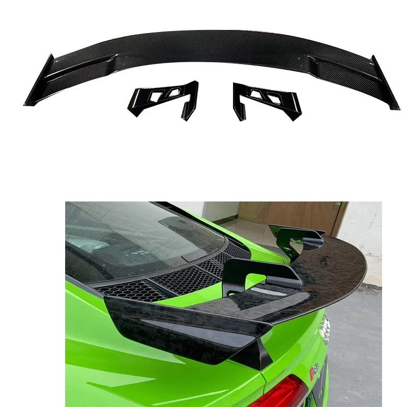 P style dry Carbon Fiber R8 Rear High Wing Spoiler for Audi R8 rear wing