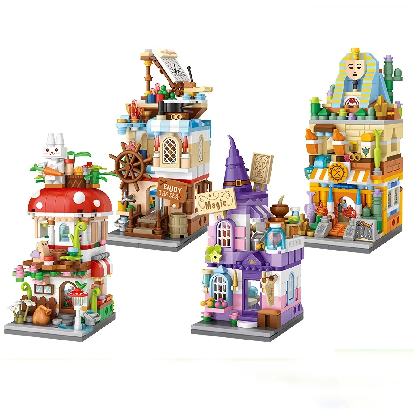 Get Your Own Mushroom House Building Blocks & Magic Room Toy Bricks Cute Gift for Thanksgiving Christmas Halloween Decor