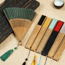Bamboo Handle Fan Chinese Fan Vintage Dancing Handheld Fan Wedding Party Gifts Chinese Japanese Dance Fans Folding Fans abanico