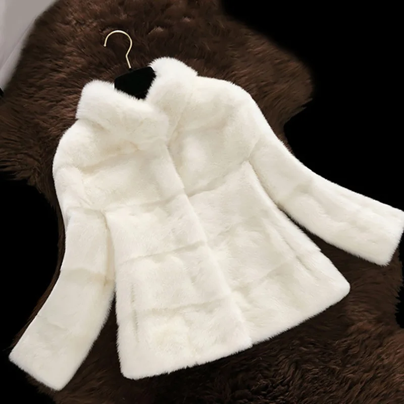 

2025 Winter New Short mink fur coat Stand up collar mink fur coat Women's faux fur coat