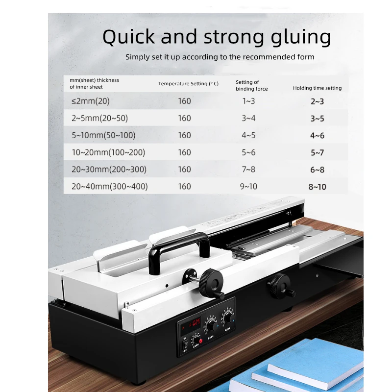 GD470A Panas Meleleh Mengikat Mesin Listrik Lem Mengikat Mesin Penjilid Buku Tender Kontrak File Buku Gambar