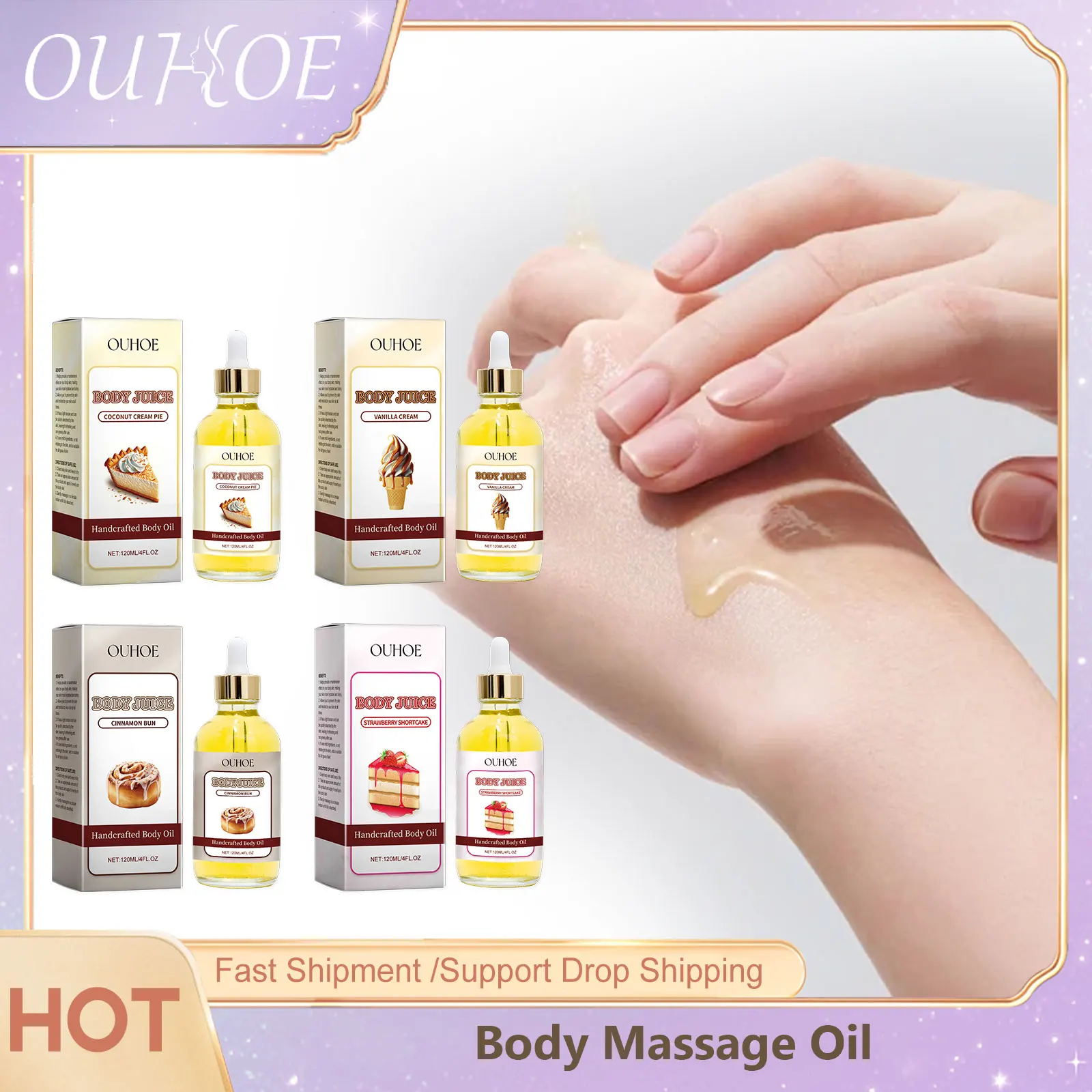 

Massage Body Juice Oil Nourishing Smooth Dry Soft Moisturizer Relieve Fatigue Fragrance Spa Relaxing Aromatherapy Essential Oil