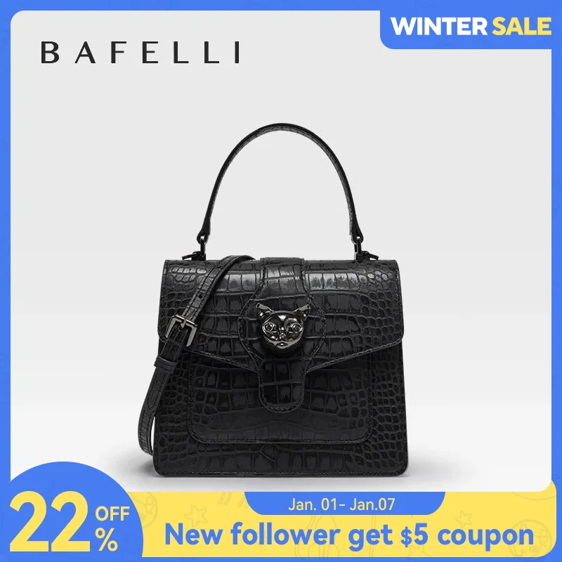 2024 NEW WOMEN\'S HANDBAG BAFELLI GENUINE LEATHER BAGS FOR WOMEN LUXURY DESIGNER BRAND FEMALE CASUAL SHOULDER FASHION PURSE