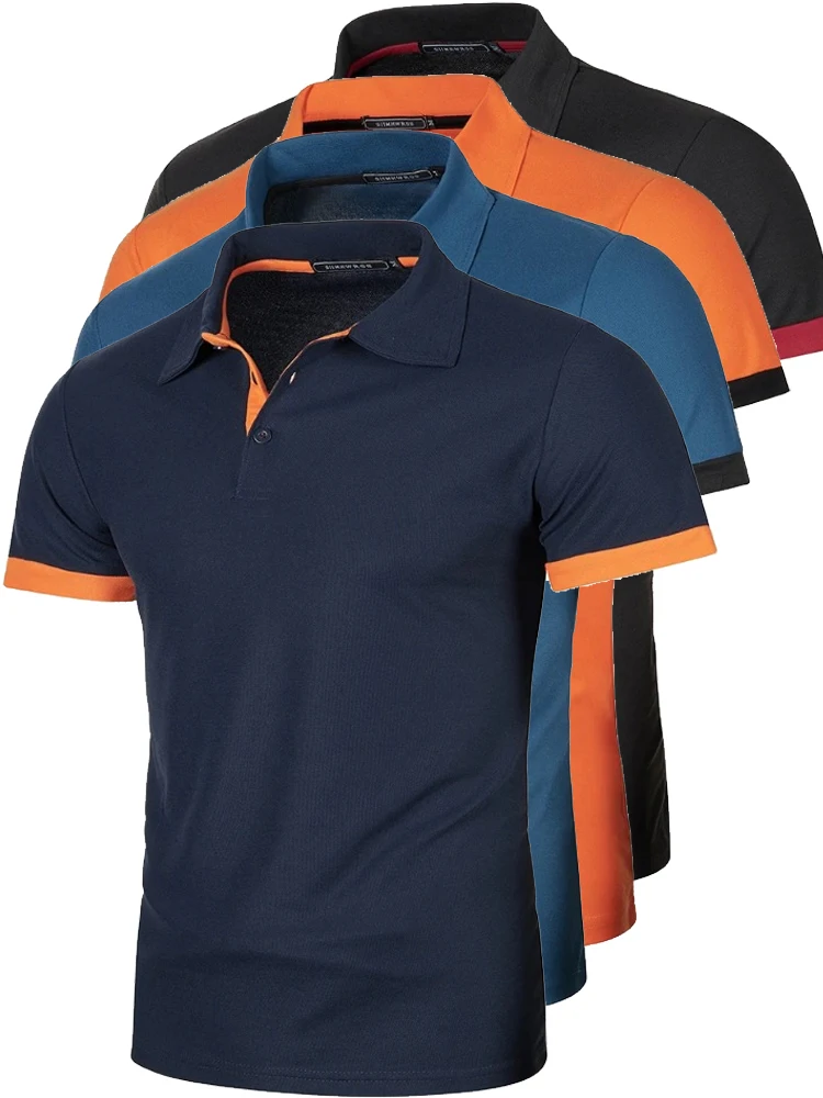 New Mens Short Sleeve Polo Shirt Solid Color Streetwear Lightweight Lapel Tshirts for Men Summer Jogging Sport Tops