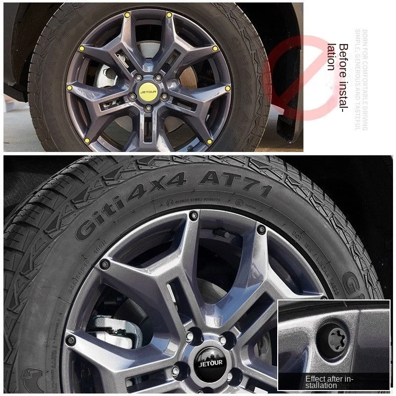 Suitable for 24-25 Jetour Traveler Blackened Wheel Hub Screw Cap Black Warrior Cover Modified Accessories Shanhai T2